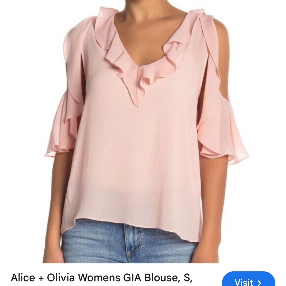 Chic Pink Blouse with Ruffle Accents